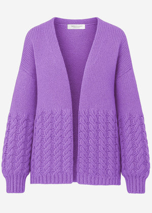 Strickcardigan mit Zopfmuster - lila