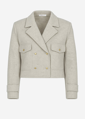 Short jacket with lapel collar - grey
