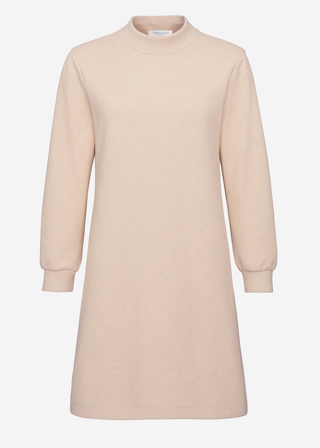 Sweatkleid mit Stehkragen - beige