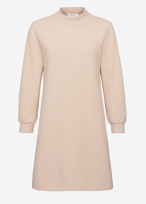 Sweatkleid mit Stehkragen - beige