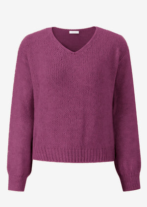 V-neck sweater - plum