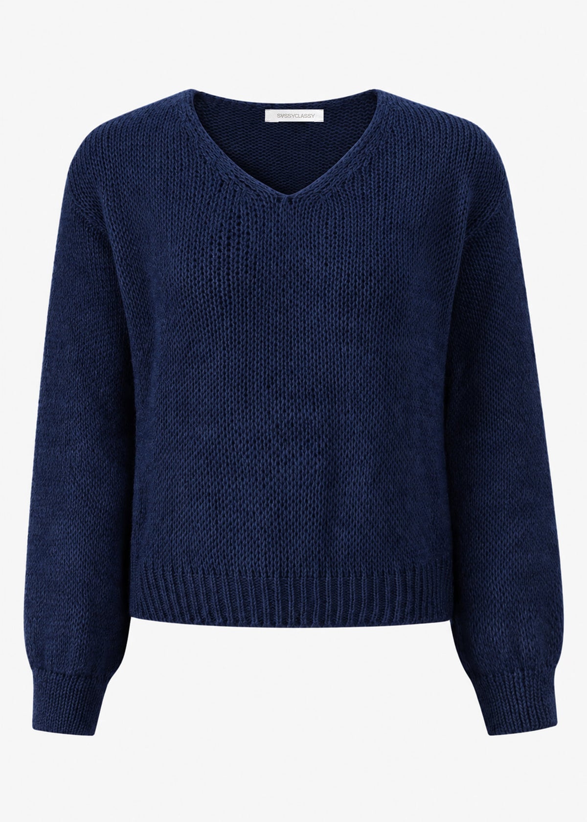 Pullover mit V-Ausschnitt - dunkelblau