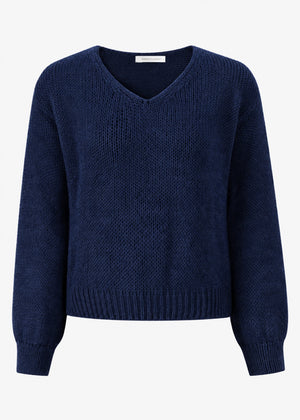 Pullover mit V-Ausschnitt - dunkelblau