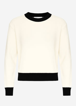 Sweater with black cuff details - off-white