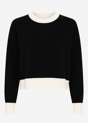 Sweater with off-white cuff details - black