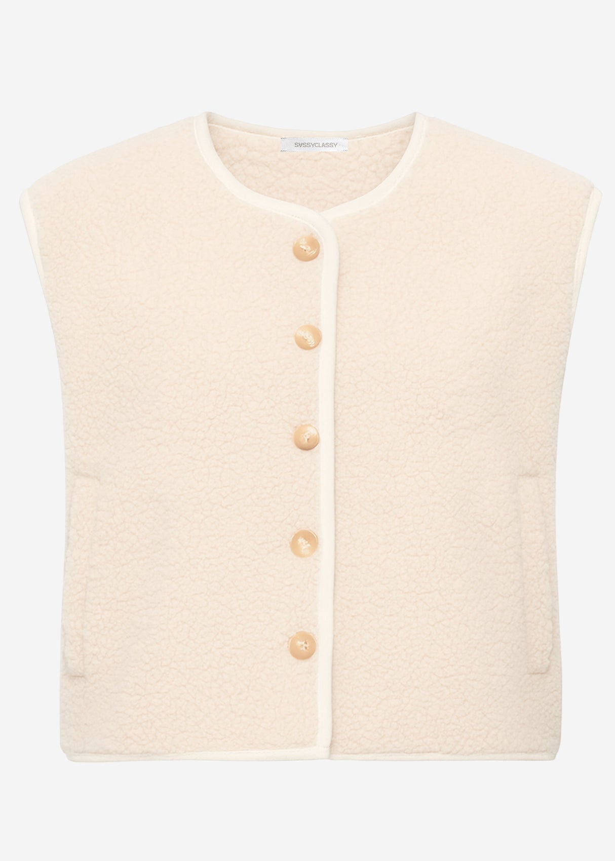 Teddy vest oversized - beige