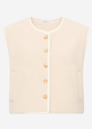 Teddy vest oversized - beige