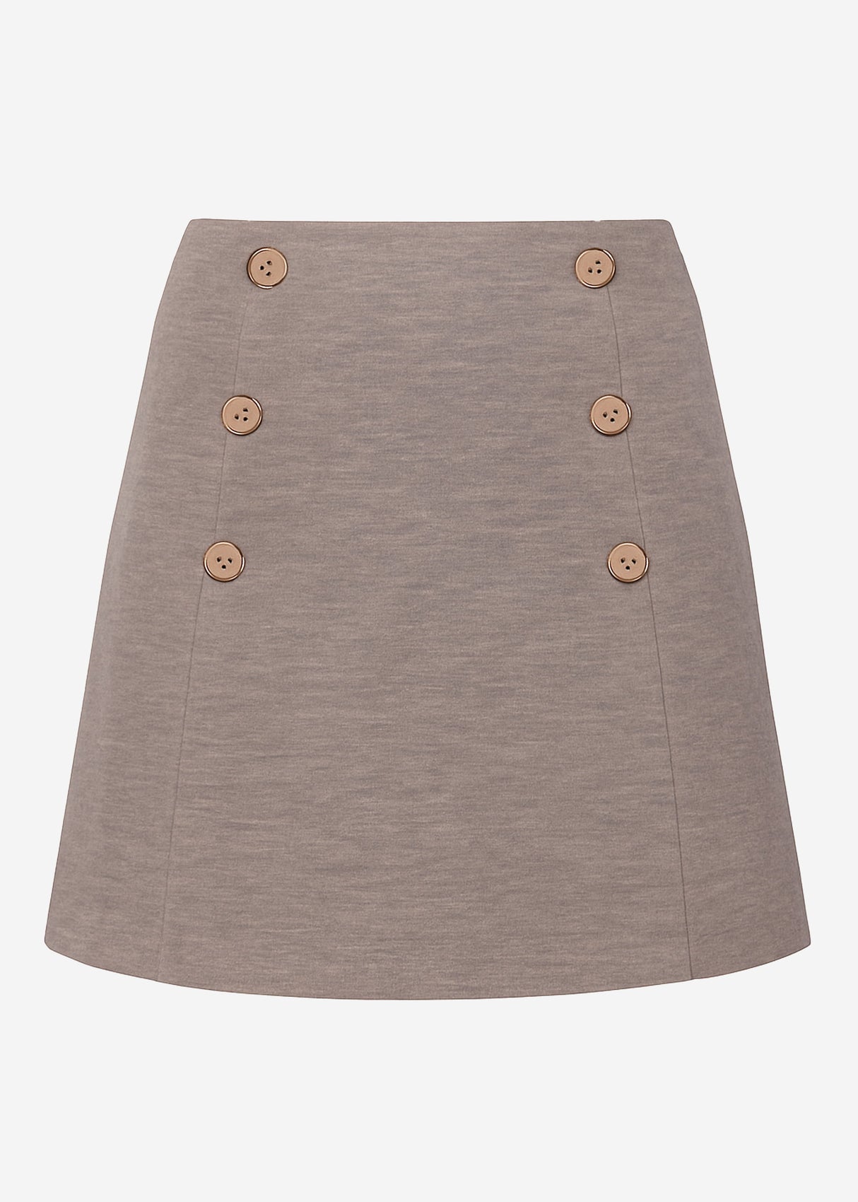 Skirt with decorative buttons - taupe