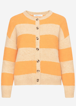 Cardigan with block stripes - orange