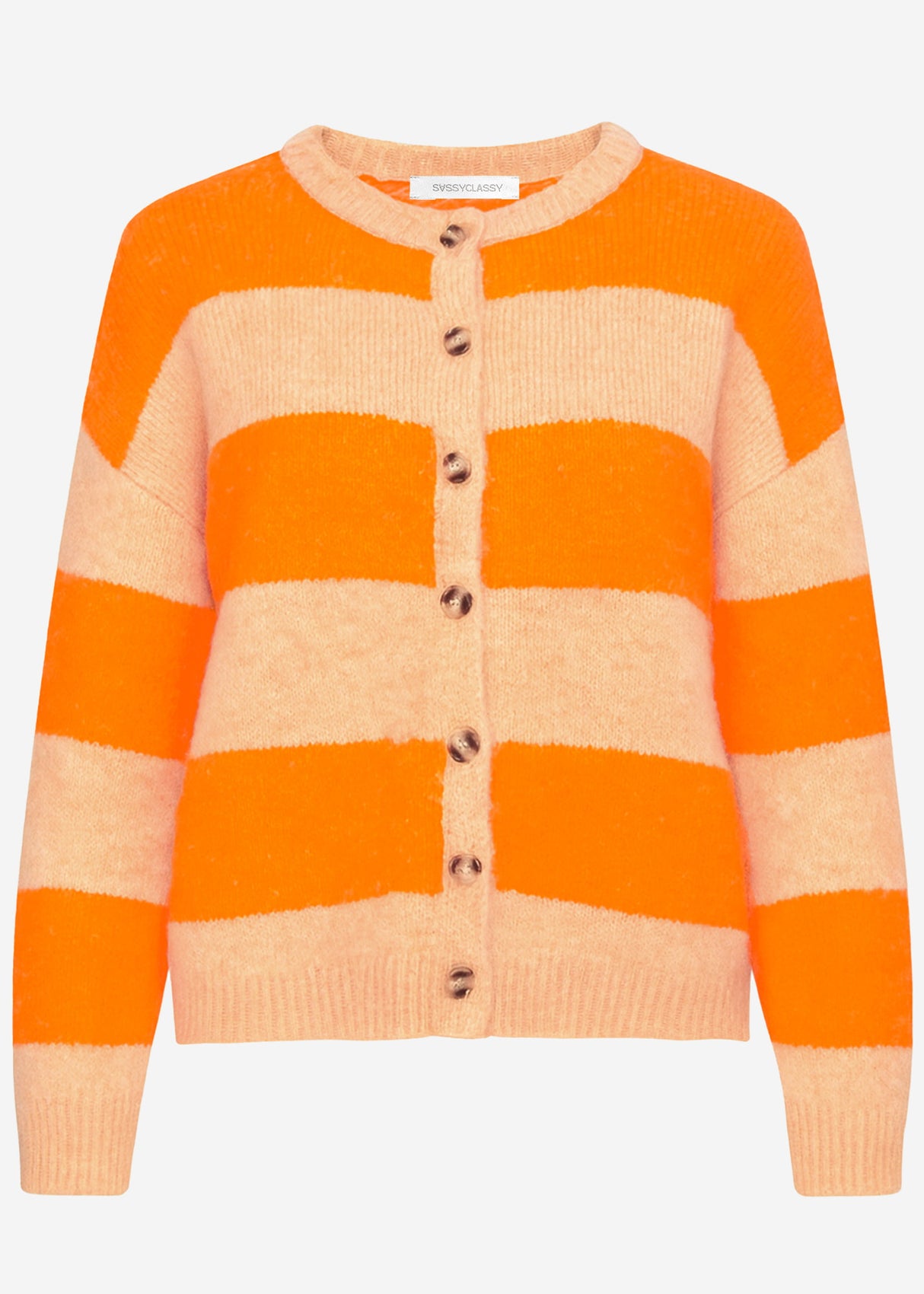 Cardigan with block stripes - orange