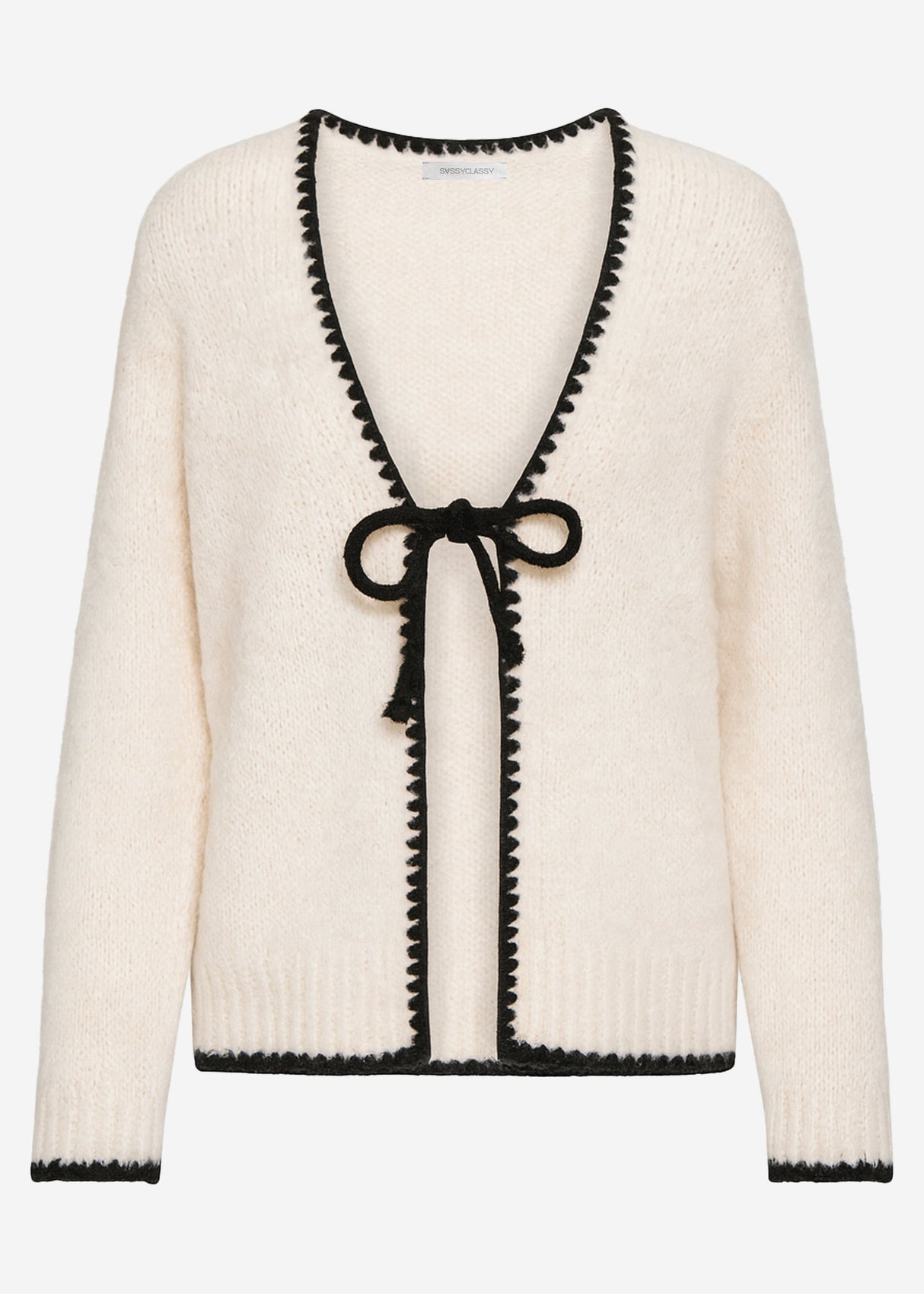 Cardigan mit Schleifenverschluss - beige