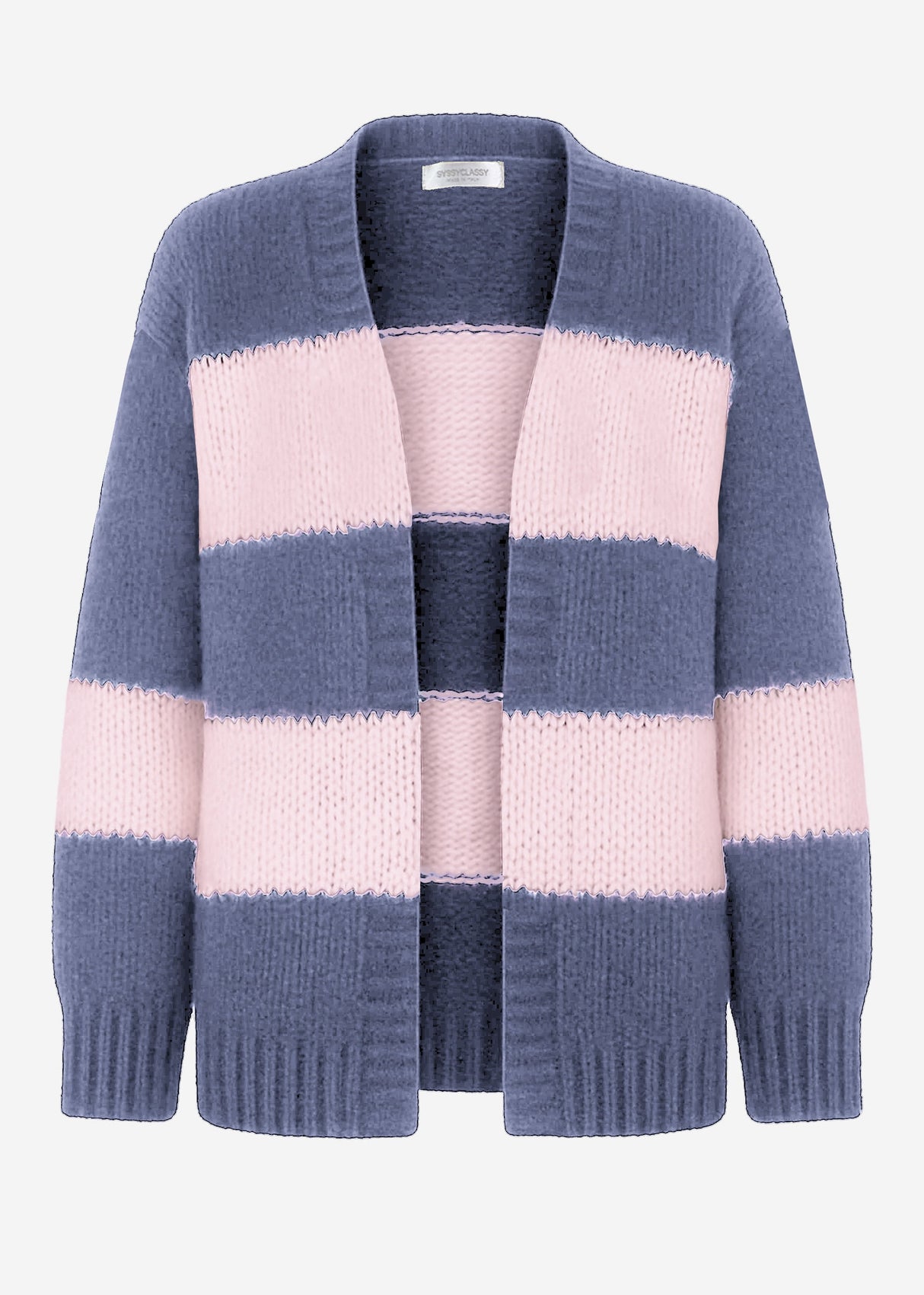 Striped oversize cardigan - blue-pink