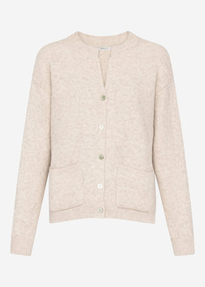 Strickjacke mit aufgesetzten Taschen - greige