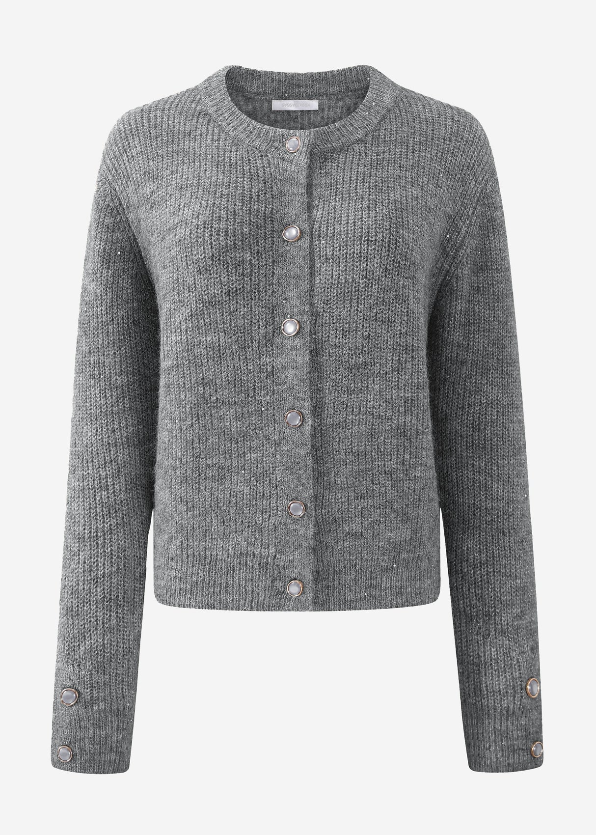 Cardigan mit Pailletten und Lurex - grau