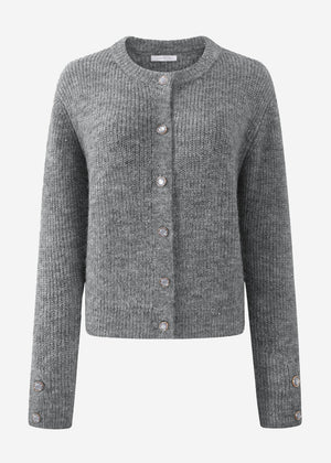 Cardigan mit Pailletten und Lurex - grau
