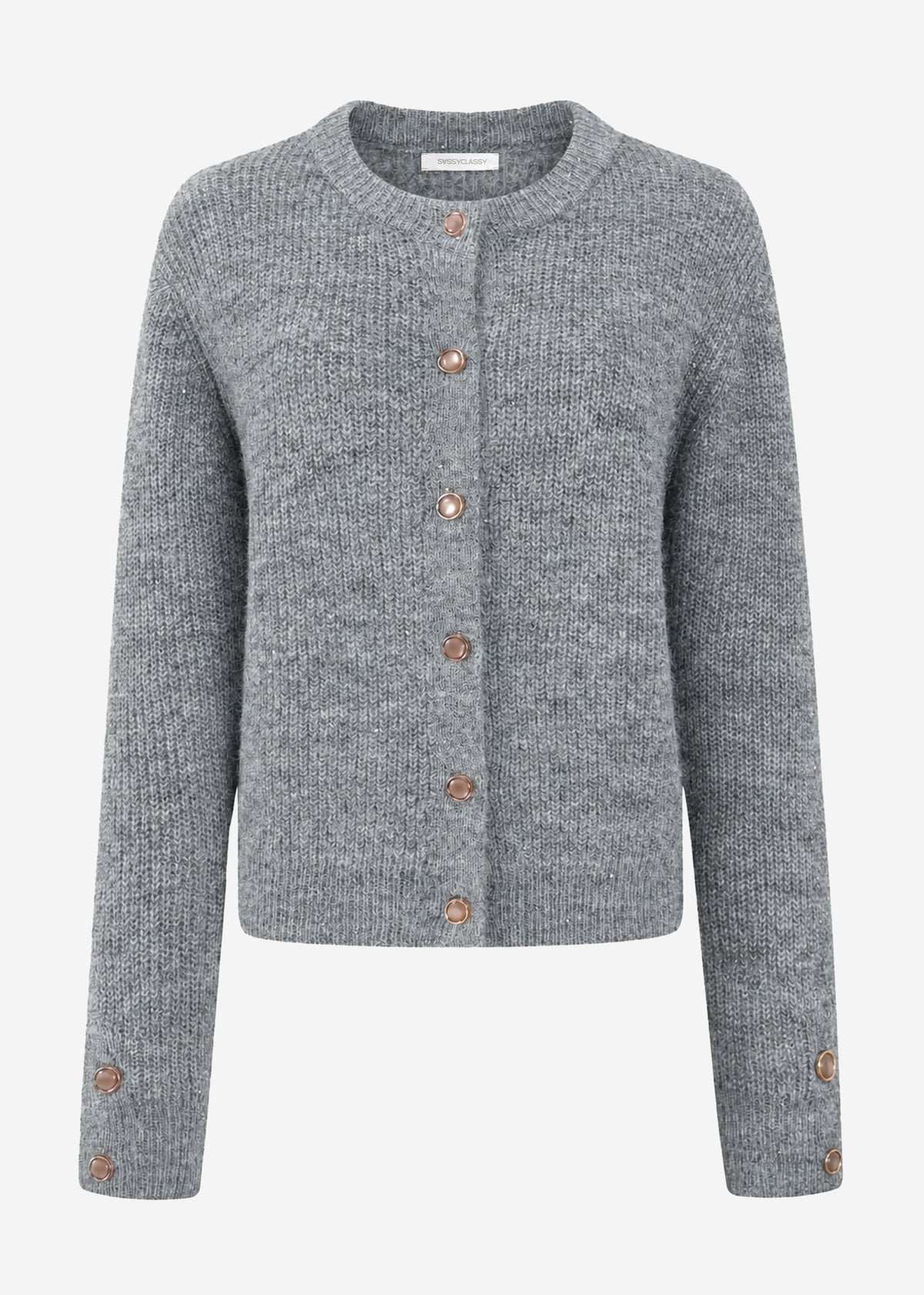 Cardigan mit Pailletten und Lurex - grau