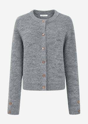 Cardigan mit Pailletten und Lurex - grau