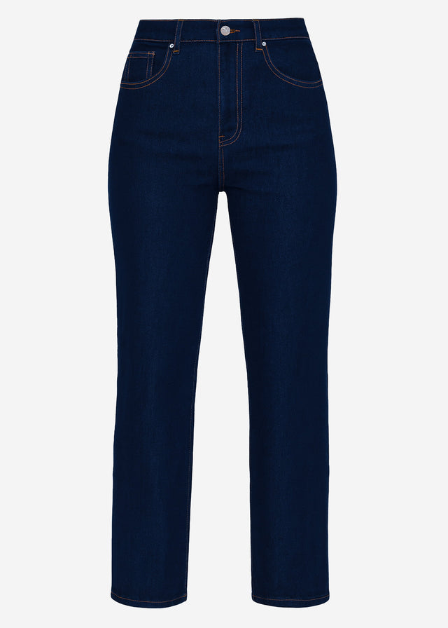 Jeans with elasticated waistband - dark blue
