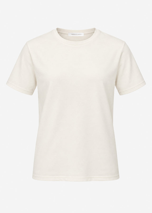 Rundhals T-Shirt - hellbeige