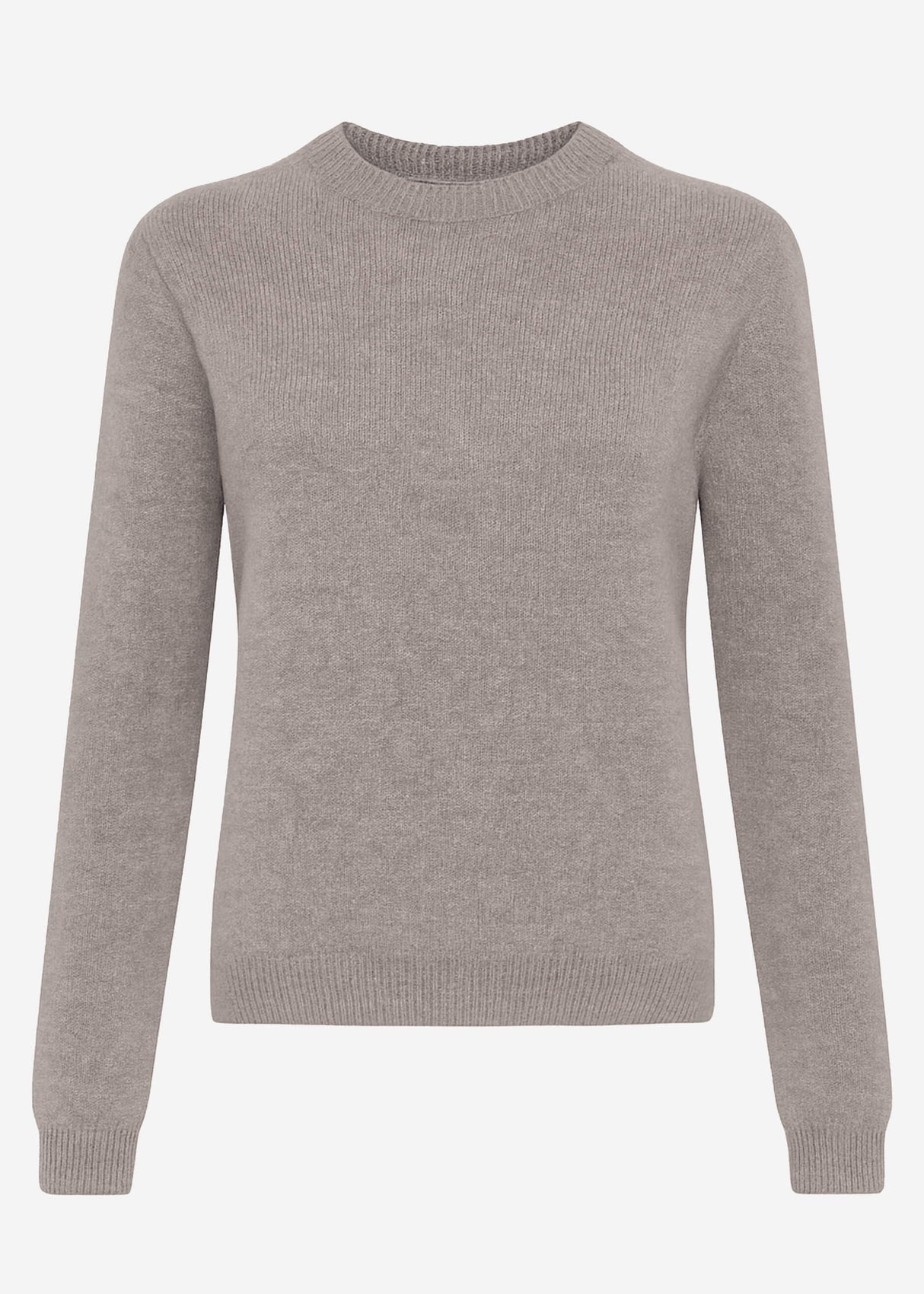 Knitted sweater with cable knit detail - taupe