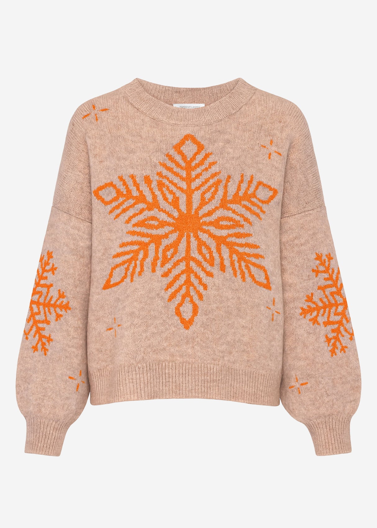 Sweater with snowflake - beige