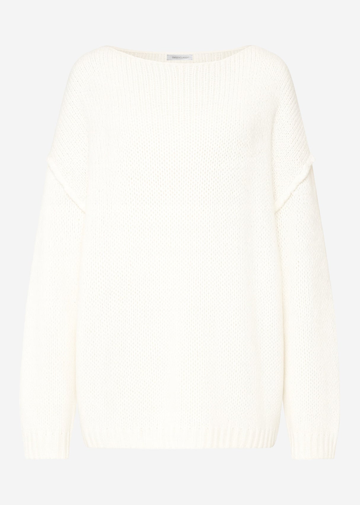 Oversized sweater with round neckline - white