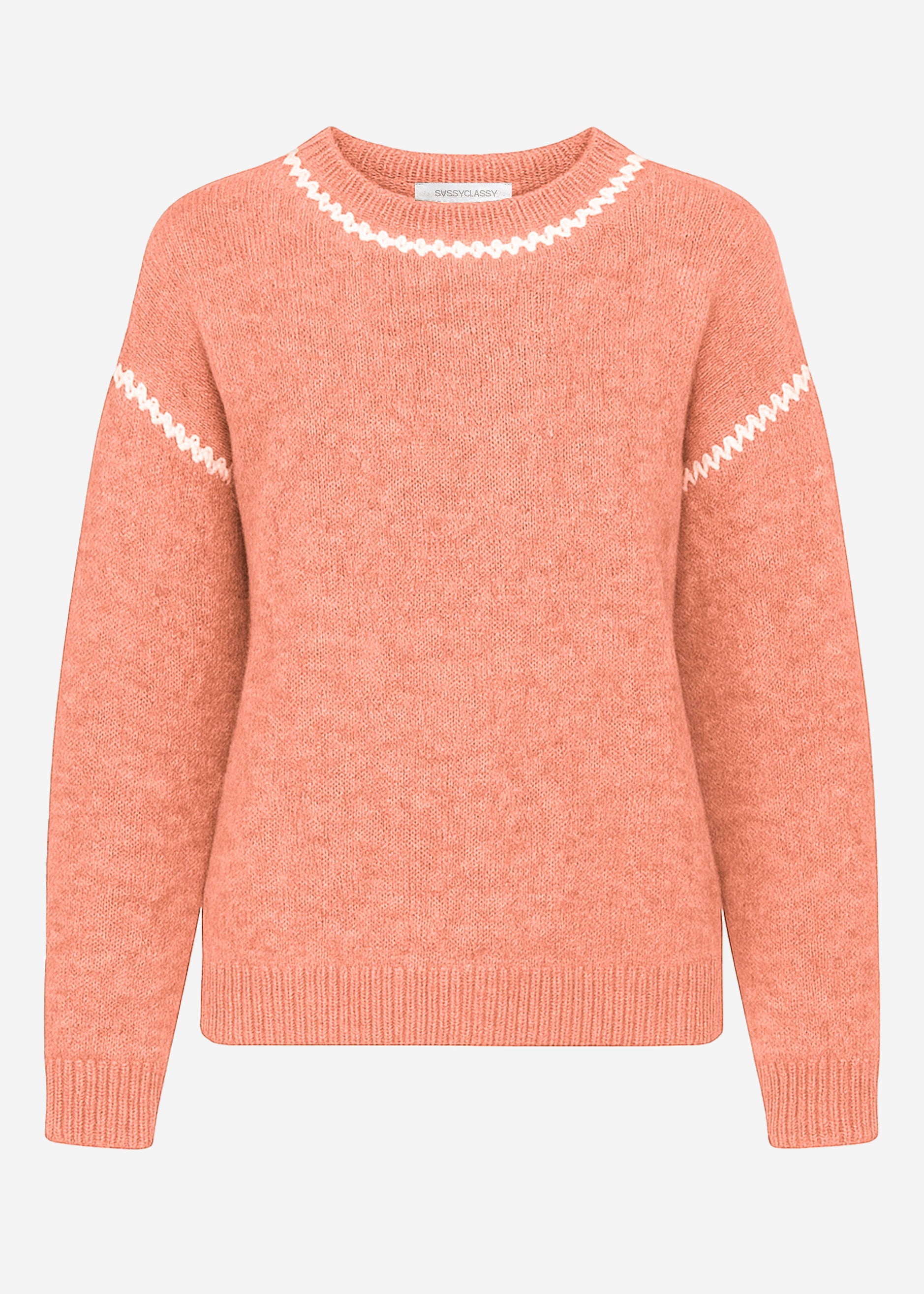 Sweater with decorative seams - salmon – SASSYCLASSY