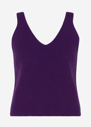 Knitted top with cashmere - purple