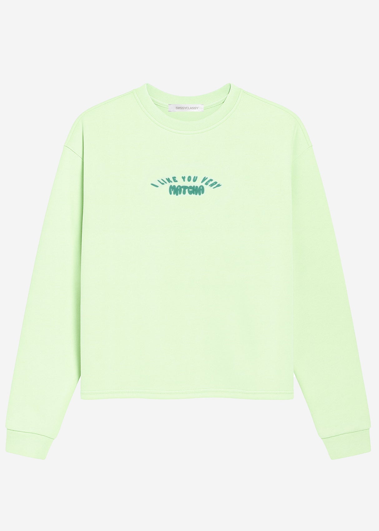 Sweatshirt with matcha print - green