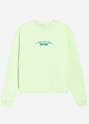 Sweatshirt with matcha print - green