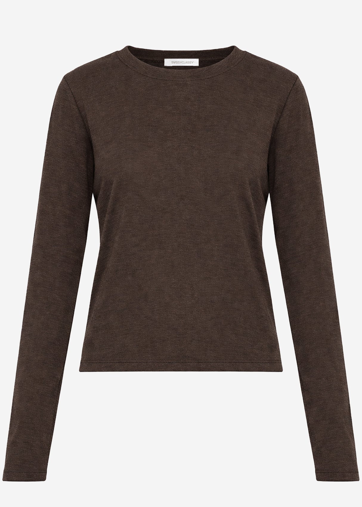 Thermal long-sleeved shirt with contrasting sleeves - brown