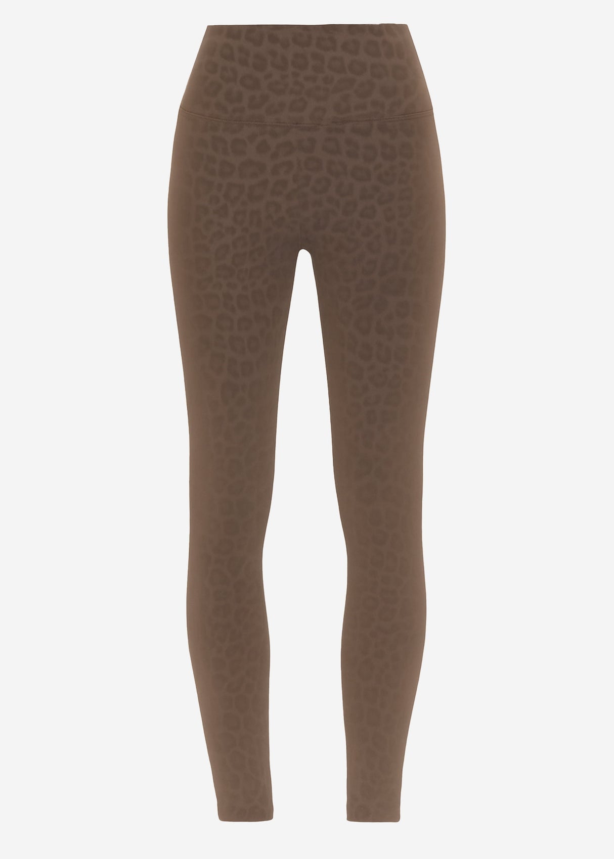 Thermo Kunstleder Leggings mit Leo Print - braun