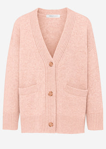 Oversized cardigan with pockets - rose