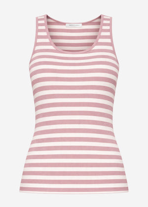 Striped tank top - brown-off-white