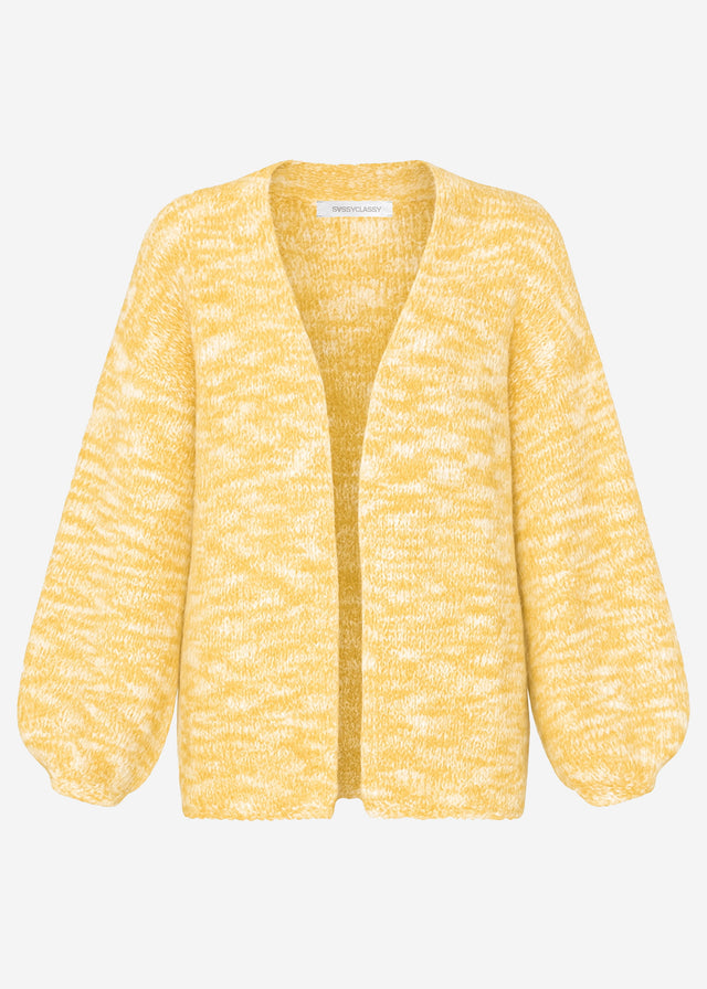 Zweifarbiger Cardigan - gelb