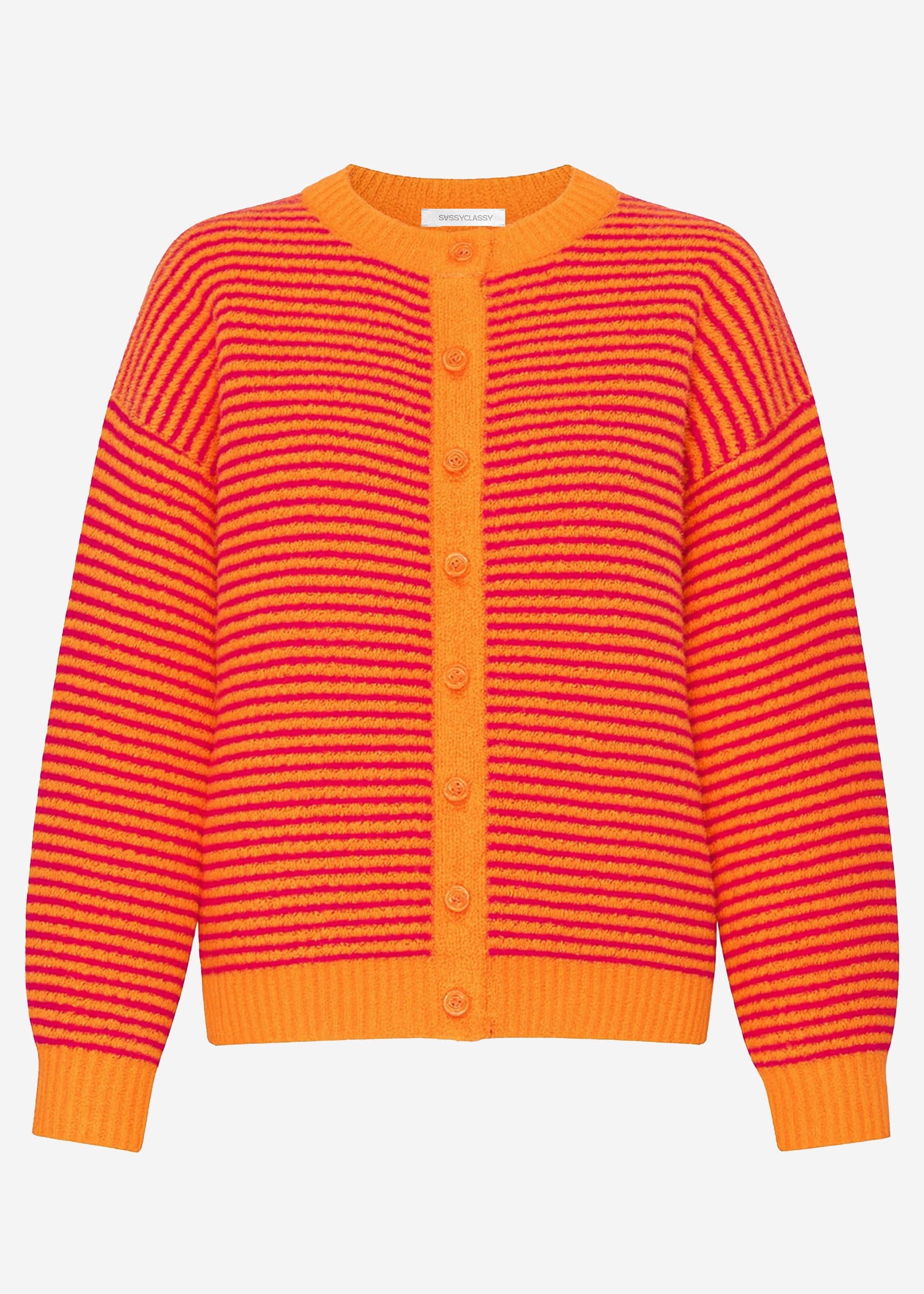 【YLEVE】COTTON CARDIGAN / ORANGE / 5 (XL) Striped cardigan - orange – SASSYCLASSY