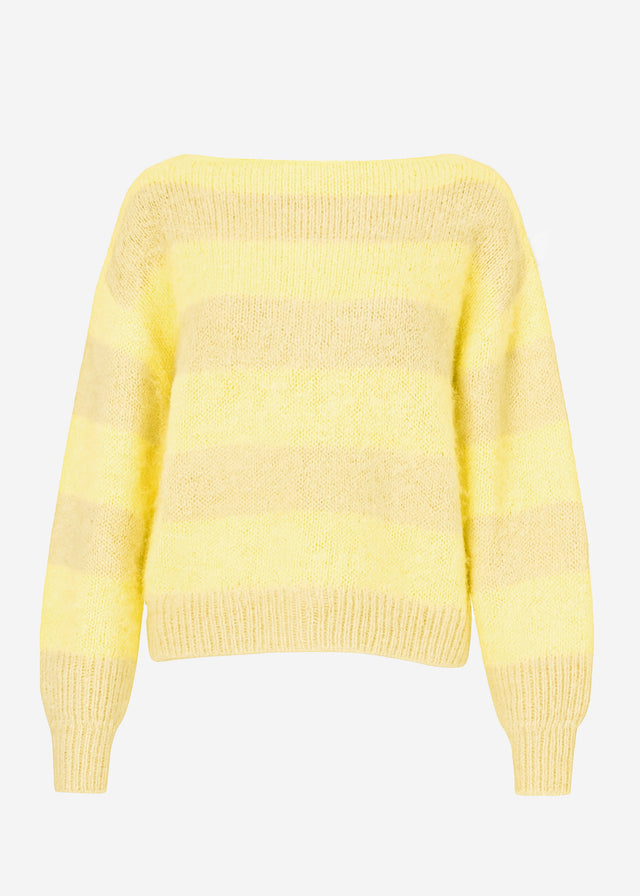 Gestreifter Pullover - gelb-beige