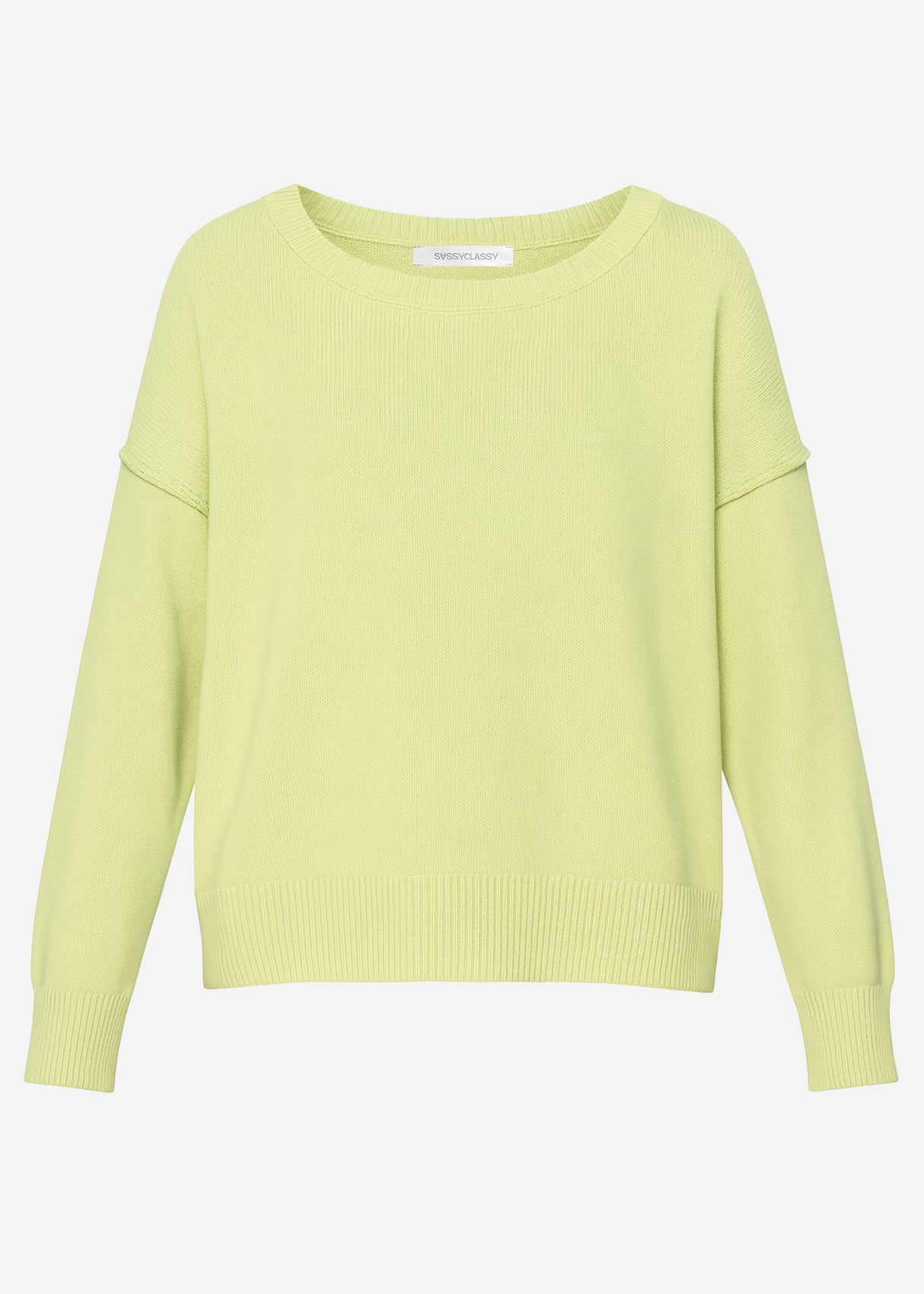 Sweater with back seam - light green
