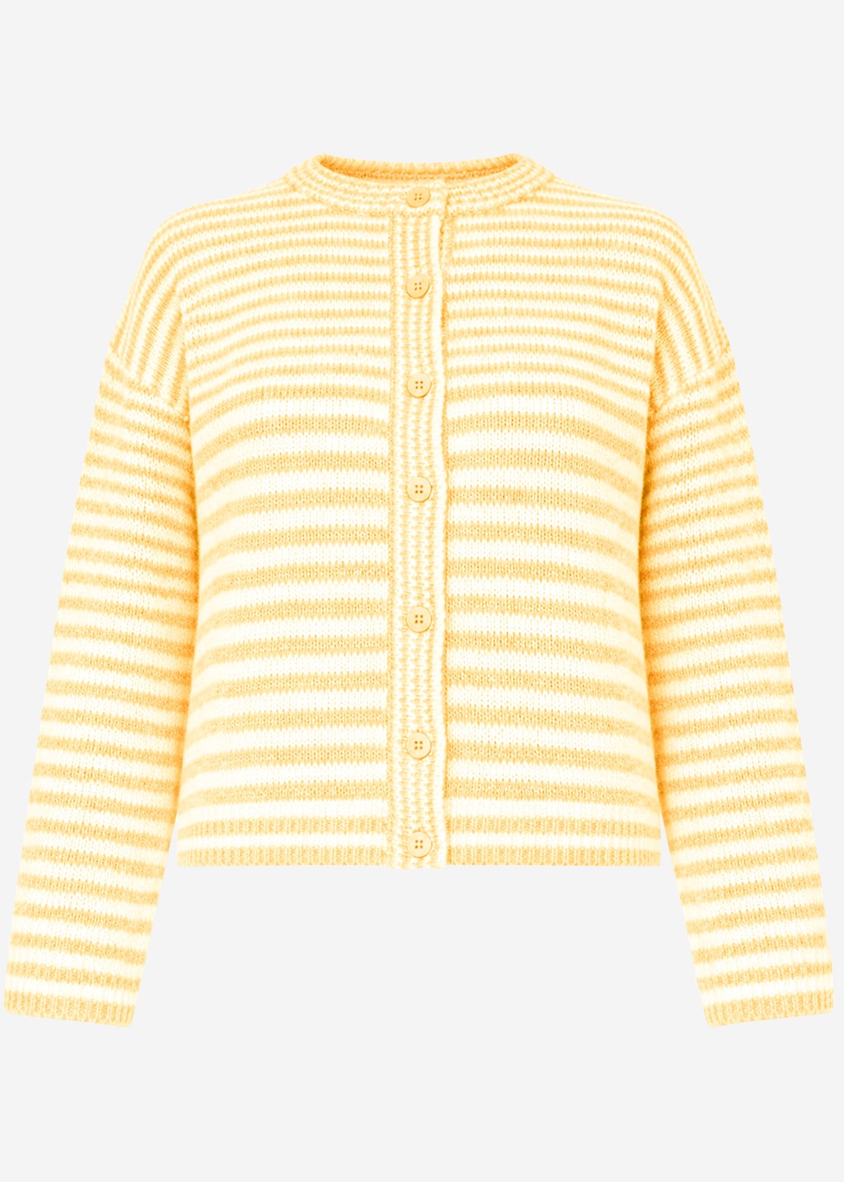 Cardigan with graphic striped pattern - yellow