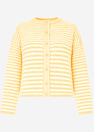 Cardigan with graphic striped pattern - yellow