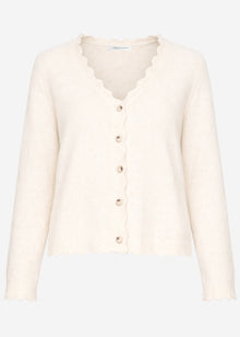 Strickjacke mit Bogenkante - offwhite