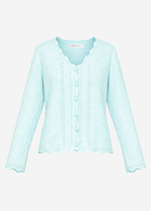 Pointelle Strickjacke - hellblau