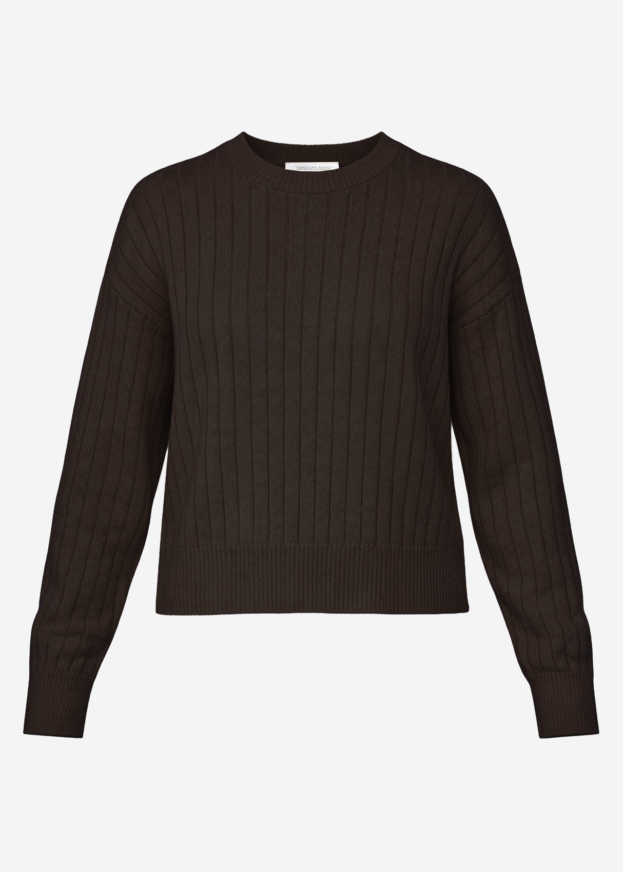 Feinstrickpullover mit strukturierten Streifen - braun