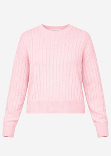 Ribbed cotton jumper - rose