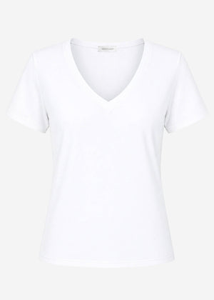T-Shirt mit V-Ausschnitt - offwhite