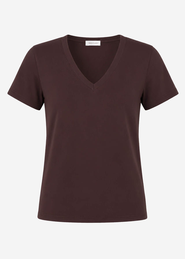 V-neck T-shirt - brown