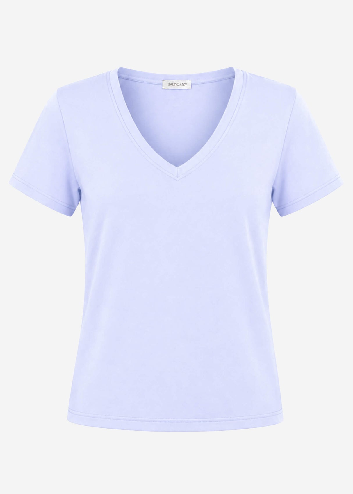 T-Shirt mit V-Ausschnitt - flieder