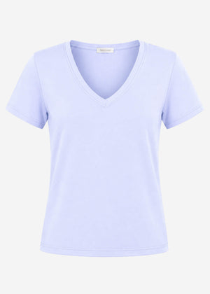 T-Shirt mit V-Ausschnitt - flieder