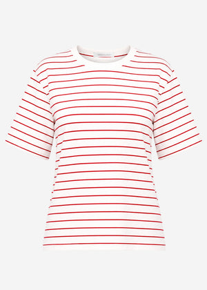Gestreiftes T-Shirt - weiß