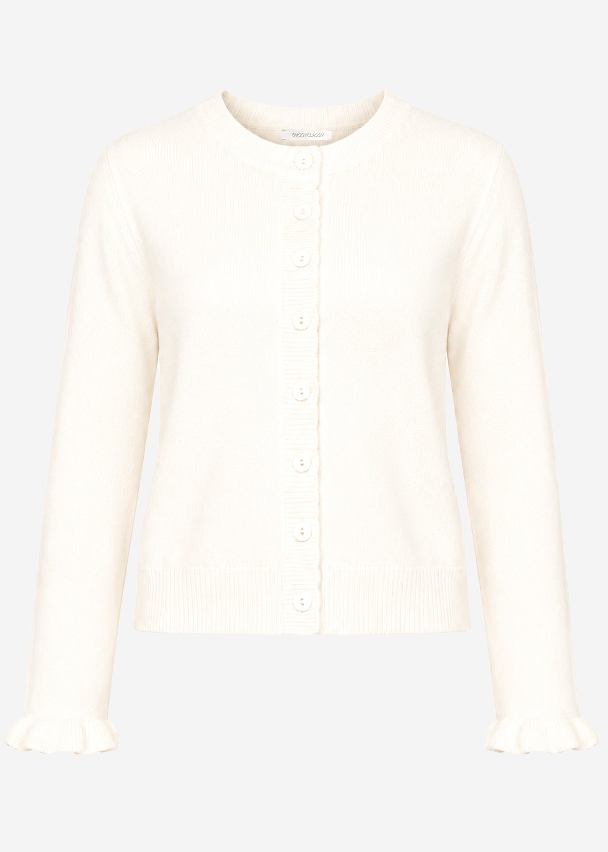 Strickjacke mit Volants - offwhite